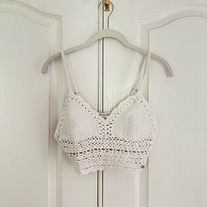 Abercrombie & Fitch Knitted White Cropped Cami